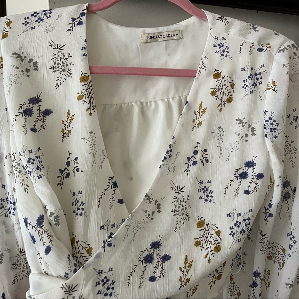East order wrap crop top blouse